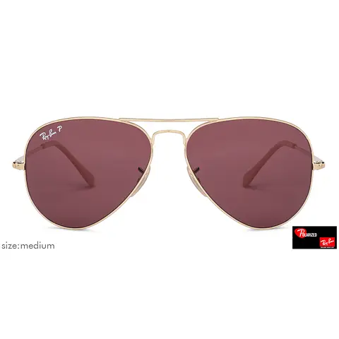 Ray-Ban RB3689 9064AF Gold Cream Maroon Polarized Unisex Sunglasses